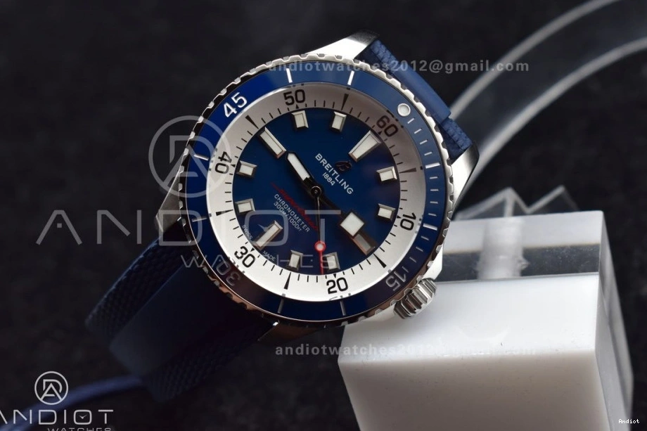 SuperOcean 1:1 Edition on Rubber 42 SS Strap Dial Best BLSF Blue A2824 Blue Automatic 0424